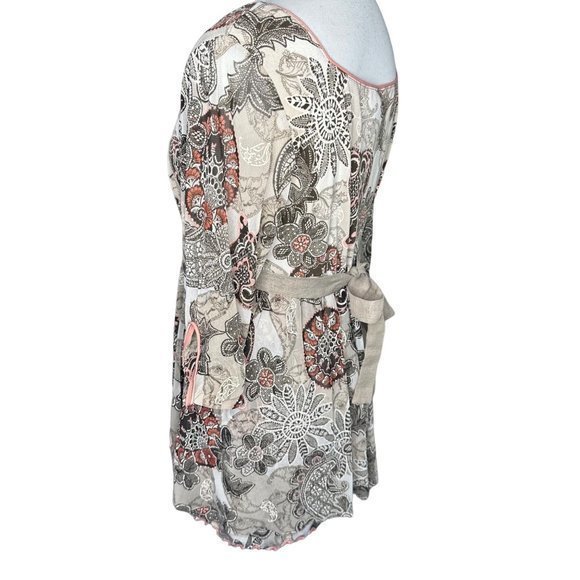 ANAC Designed by Kimi Belted Floral‎ 3/4 Sleeve Sheer Top Size Medium - Picture 5 of 12